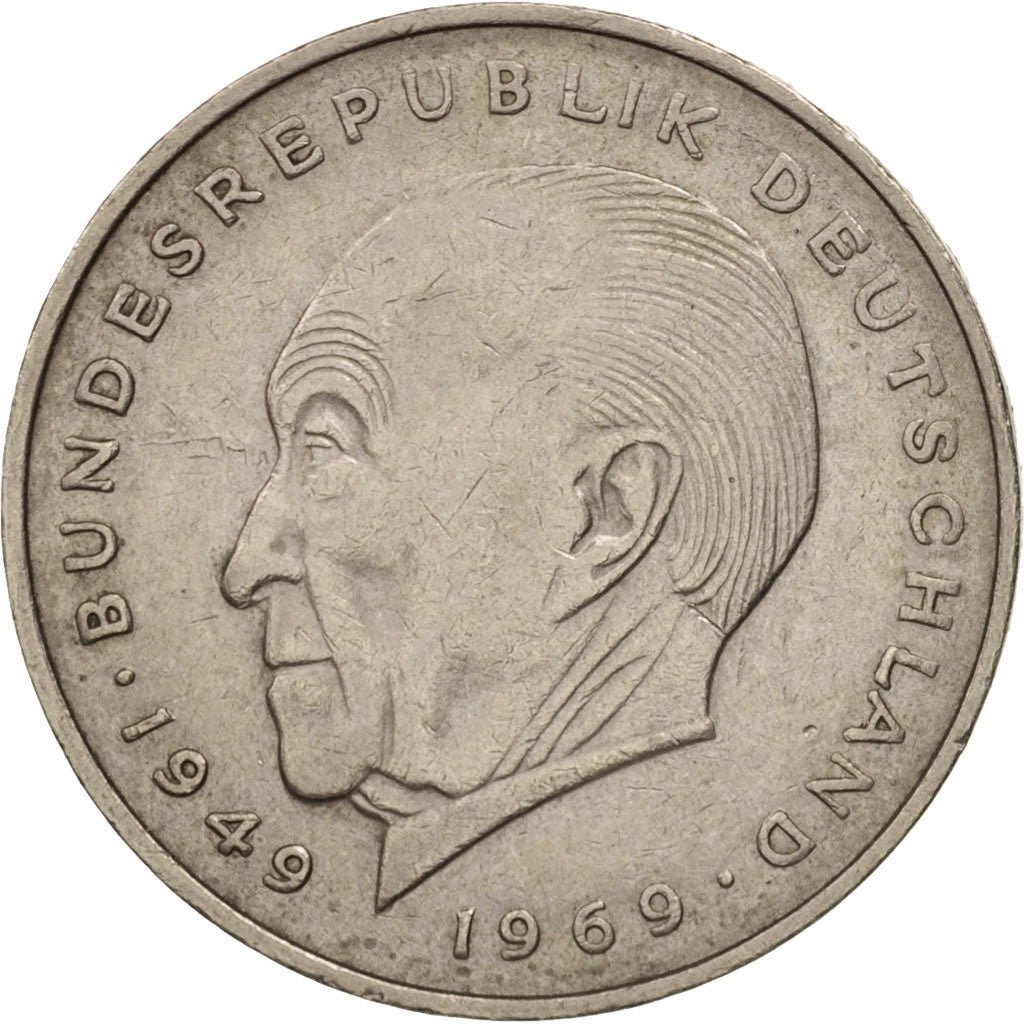 GERMANY - FEDERAL REPUBLIC, 2 Mark, 1972, Stuttgart, AU(50-53), KM:124