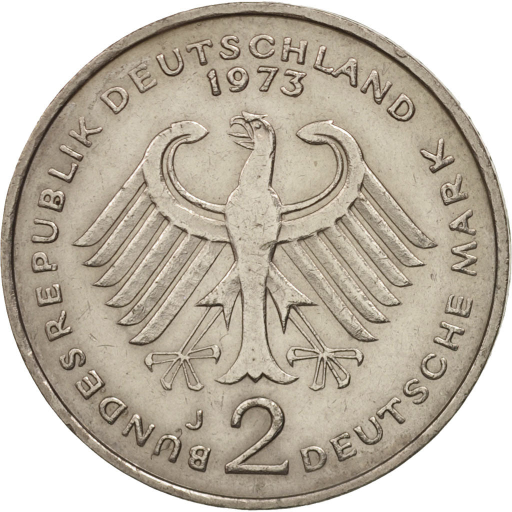 Coin, GERMANY - FEDERAL REPUBLIC, 2 Mark, 1973, Hamburg, AU(50-53)