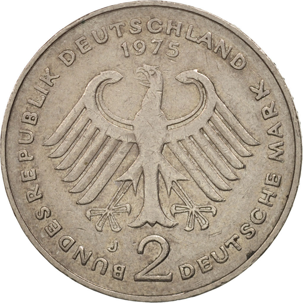 République fédérale allemande, 2 Mark, 1975, Hamburg, TTB, KM:A127