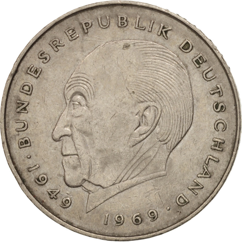 GERMANY - FEDERAL REPUBLIC, 2 Mark, 1983, Munich, EF(40-45), KM:124