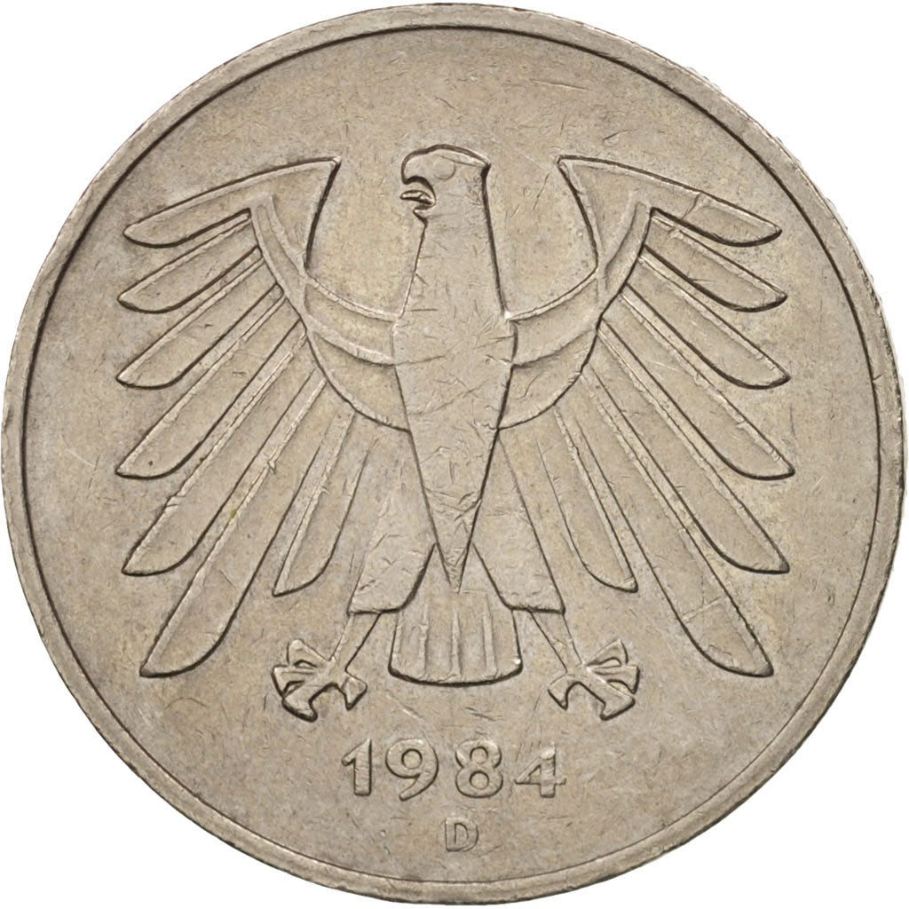 GERMANY - FEDERAL REPUBLIC, 5 Mark, 1984, Munich, AU(50-53), KM:140.1