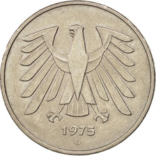 Moneda, ALEMANIA - REPÚBLICA FEDERAL, 5 Mark, 1975, Karlsruhe, MBC+, Cobre -
