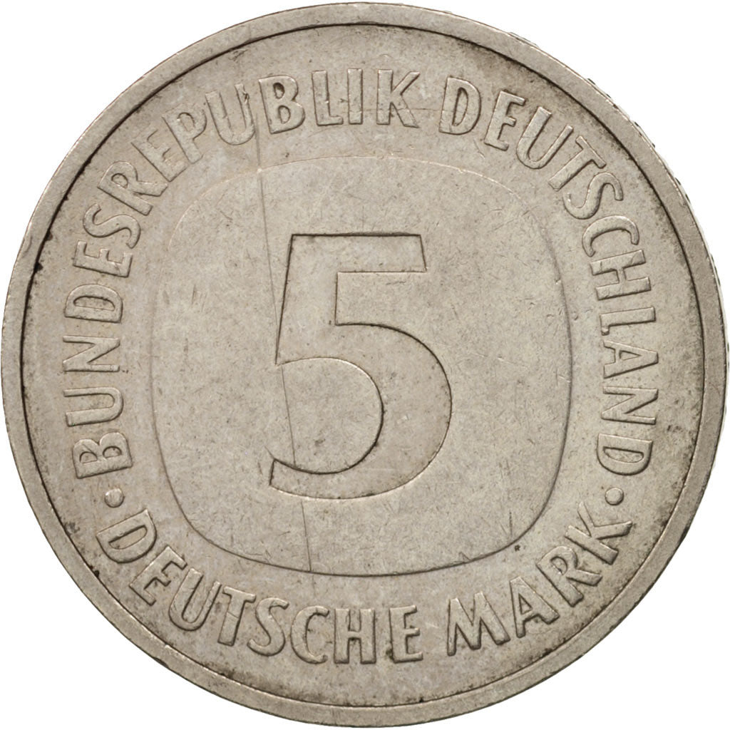 GERMANY - FEDERAL REPUBLIC, 5 Mark, 1987, Stuttgart, AU(55-58), KM:140.1