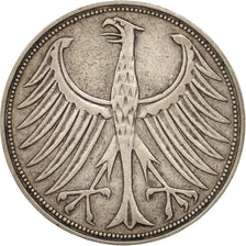 GERMANY - FEDERAL REPUBLIC, 5 Mark, 1951, Munich, EF(40-45), Silver, KM:112.1