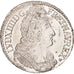 Francia, Louis XIV, Écu aux 3 couronnes, Ecu, 1709, Poitiers, BB+, Argento,...