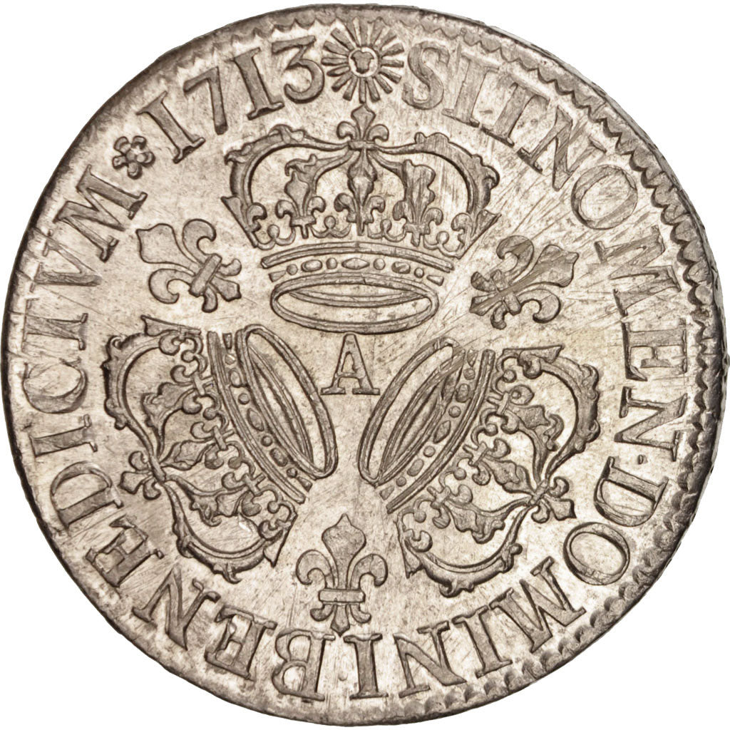 France, Louis XIV, Écu aux 3 couronnes, 1713, Paris, AU(55-58), KM:386.1
