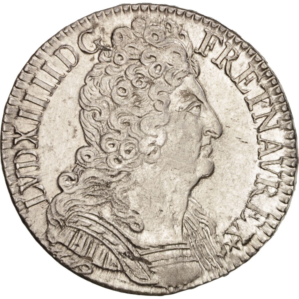 France, Louis XIV, 1/2 Écu aux 3 couronnes, 1710, Paris, AU(50-53), KM:382.1