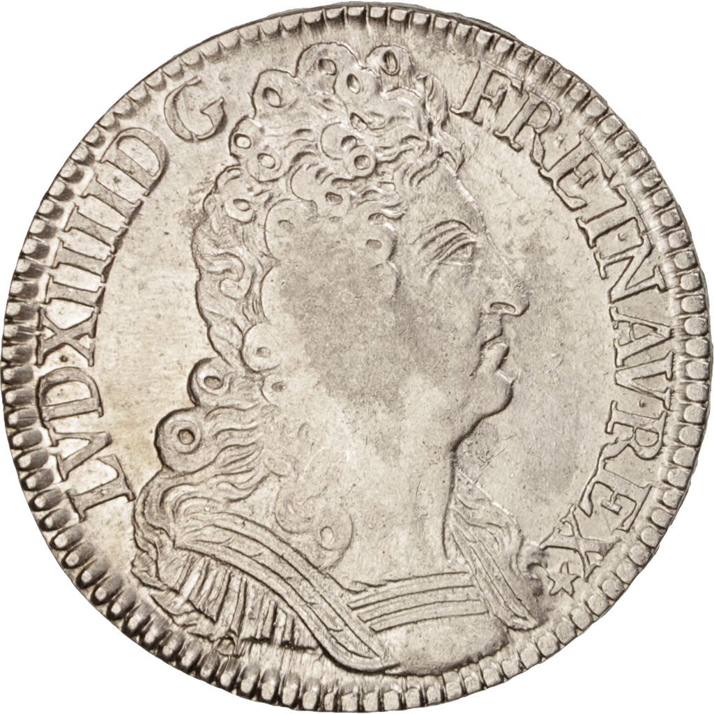 France, Louis XIV, 1/2 Écu aux 3 couronnes, 1709, Paris, VF(30-35), KM:382.1
