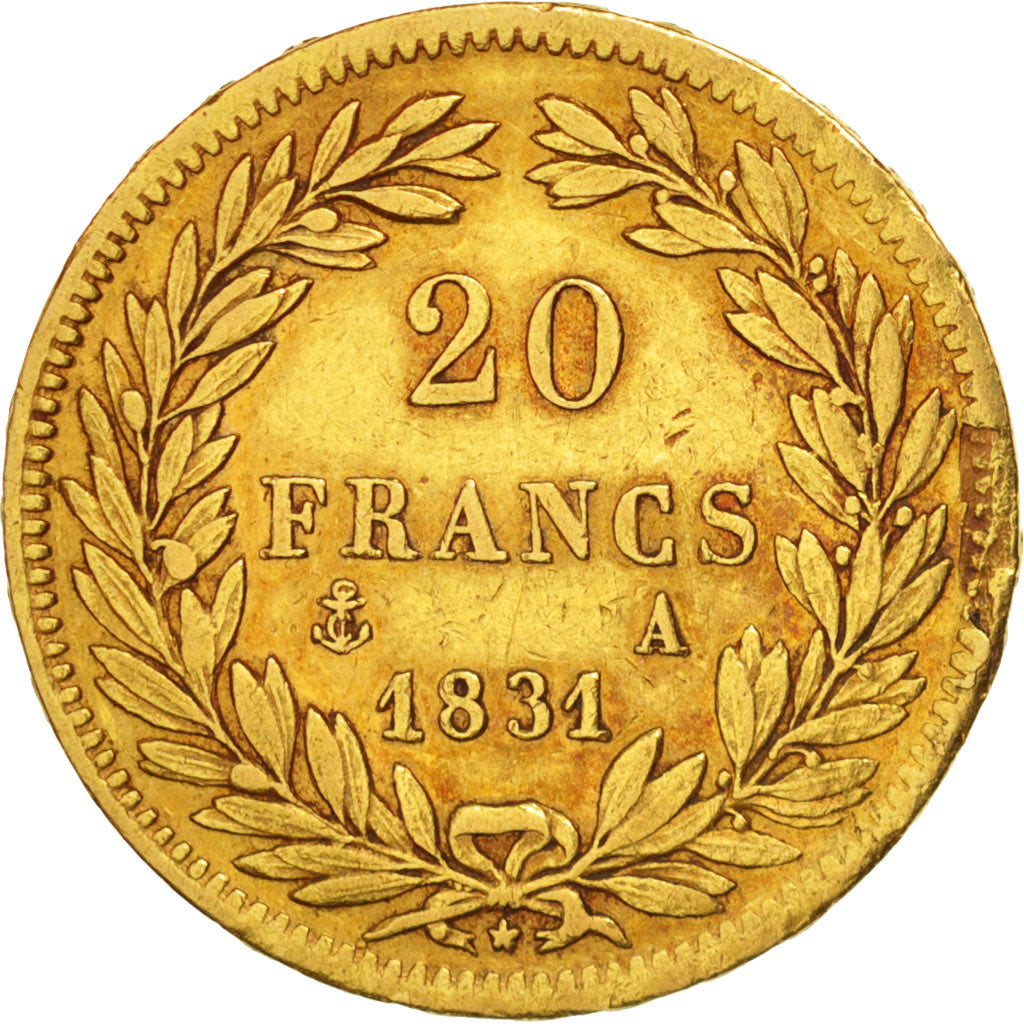 France, Louis-Philippe, 20 Francs, 1831, Paris, EF(40-45), Gold, KM:746.1