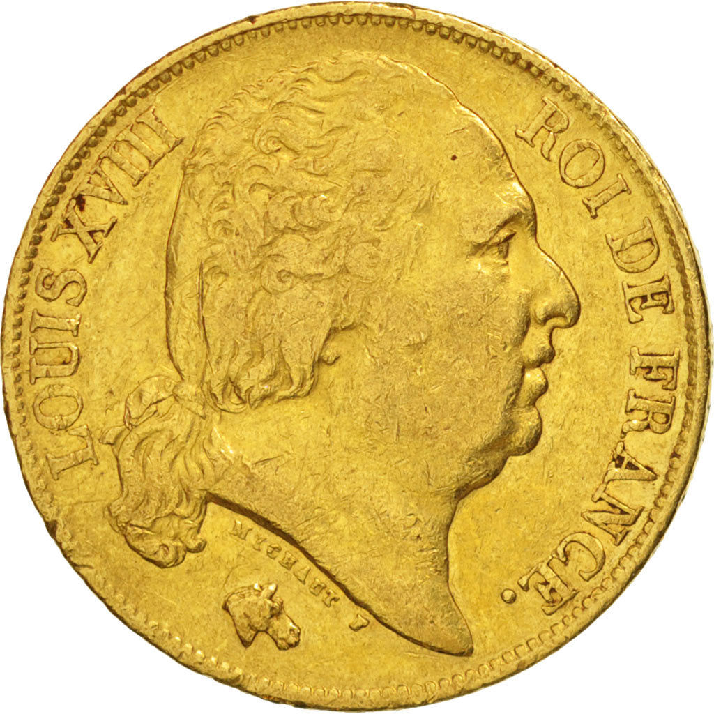 France, Louis XVIII, 20 Francs, 1817, Paris, EF(40-45), Gold, KM:712.1