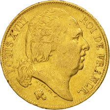 France, Louis XVIII, 20 Francs, 1817, Paris, EF(40-45), Gold, KM:712.1