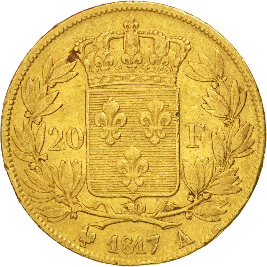 France, Louis XVIII, 20 Francs, 1817, Paris, EF(40-45), Gold, KM:712.1