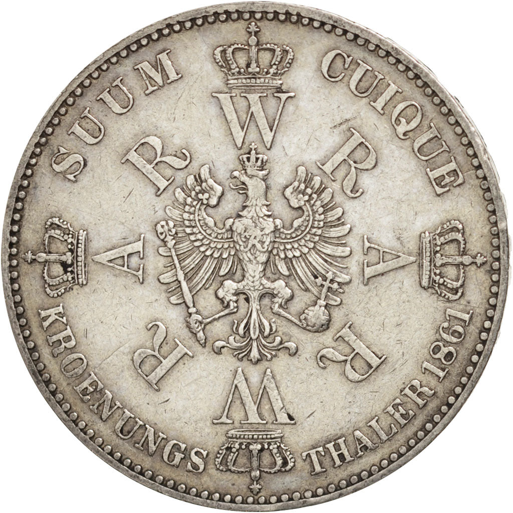 Etats allemands, PRUSSIA, Wilhelm I, Thaler, 1861, Berlin, TTB+, Argent, KM:488