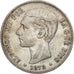 Spain, Alfonso XII, 5 Pesetas, 1878, Madrid, EF(40-45), Silver, KM:676