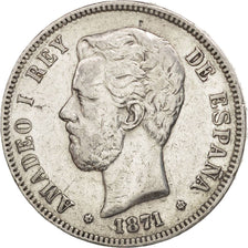 Spain, Amadeao I, 5 Pesetas, 1875, Madrid, EF(40-45), Silver, KM:666