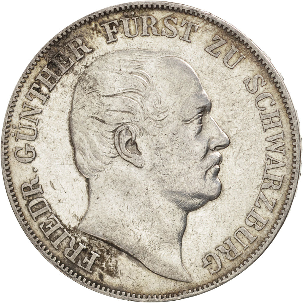 German States, SCHWARZBURG-RUDOLSTADT, Friedrich G, Thaler, 1864, EF(40-45)