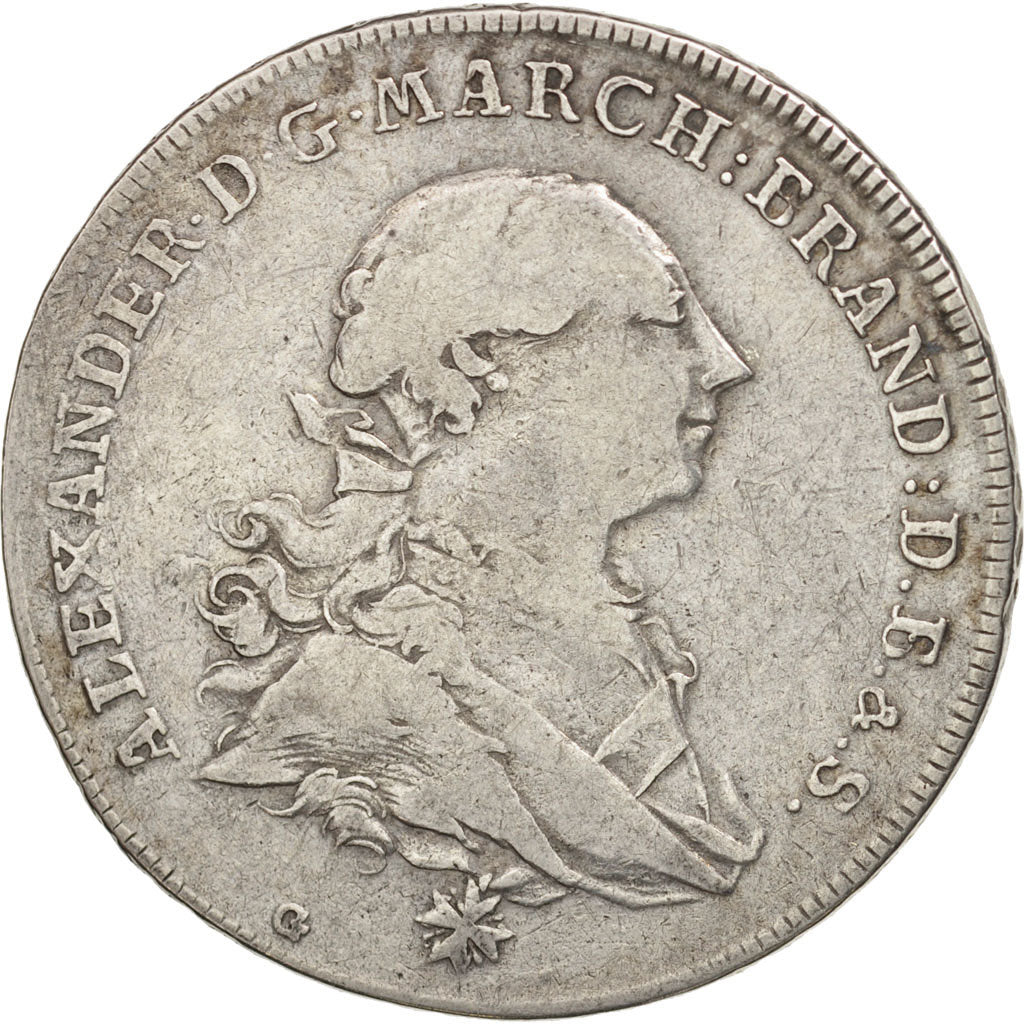 Stati tedeschi, BRANDENBURG-ANSBACH, Alexander, Thaler, 1766, MB, Argento, KM...