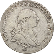 Stati tedeschi, BRANDENBURG-ANSBACH, Alexander, Thaler, 1766, MB, Argento, KM...