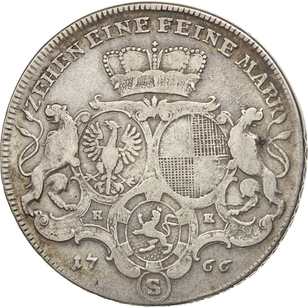 Stati tedeschi, BRANDENBURG-ANSBACH, Alexander, Thaler, 1766, MB, Argento, KM...