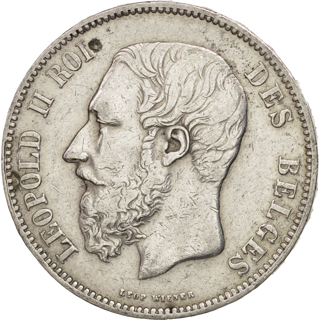 Belgium, Leopold II, 5 Francs, 5 Frank, 1873, EF(40-45), Silver, KM:24