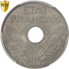 France, État français, 20 Centimes, 1944, PCGS, MS64, Iron, KM:900.2a