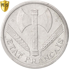France, Bazor, 2 Francs, 1944, Castelsarrasin, PCGS, MS64, Aluminum, KM:904.3