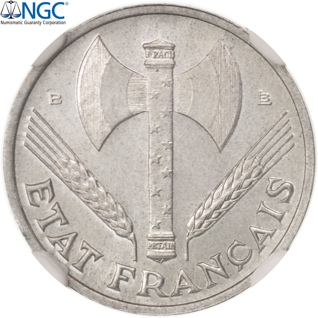 France, Bazor, 50 Centimes, 1944, Beaumont Le Roger, NGC, MS67, KM:914.2