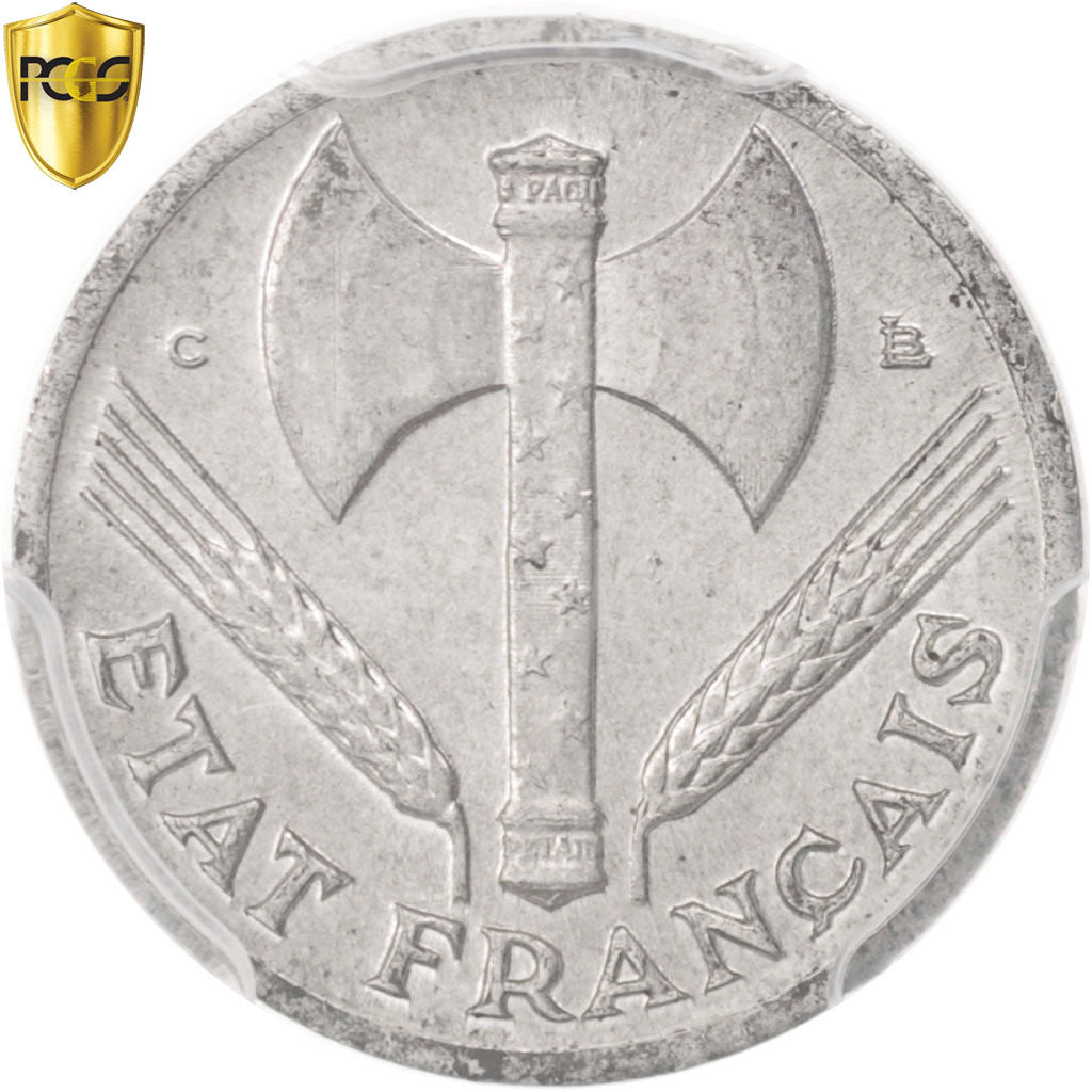 France, Bazor, 50 Centimes, 1944, Castelsarrasin, PCGS, MS65, KM:914.3