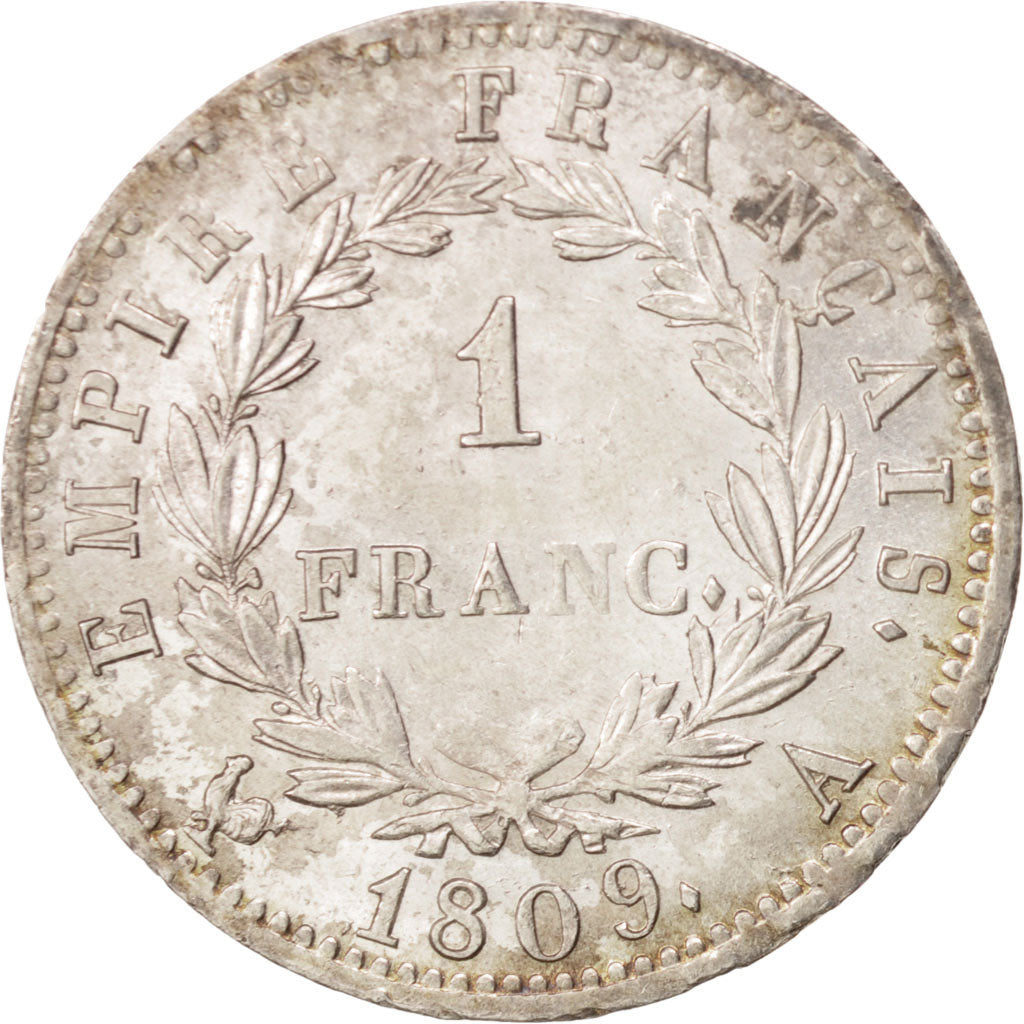France, Napoléon I, Franc, 1809, Paris, AU(55-58), Silver, KM:692.1
