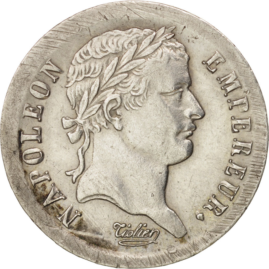 France, Napoléon I, 1/2 Franc, 1808, Lyon, AU(50-53), Silver, KM:680.4
