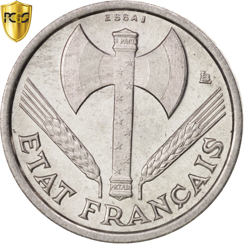 France, Bazor, Essai, 50 Centimes, 1942, MS(65-70), Aluminum, KM:E83a