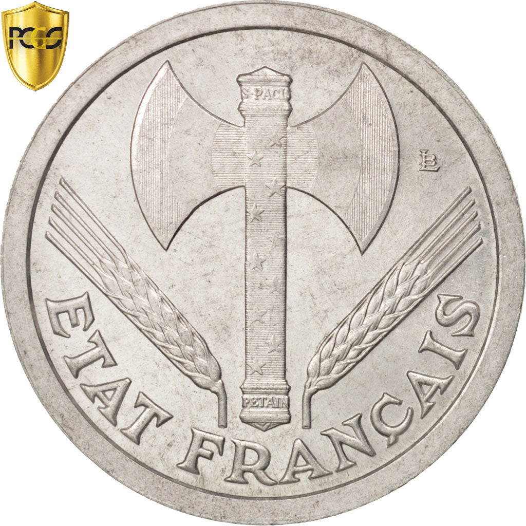 France, Bazor, Essai, 2 Francs, 1943, PCGS SP66, Aluminum, KM:E85
