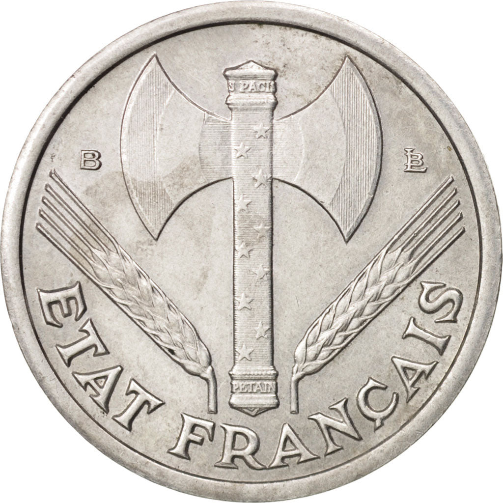 France, Bazor, Franc, 1944, Beaumont Le Roger, MS(63), Aluminum, KM:902.2