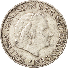 Coin, Netherlands, Juliana, Gulden, 1955, EF(40-45), Silver, KM:184