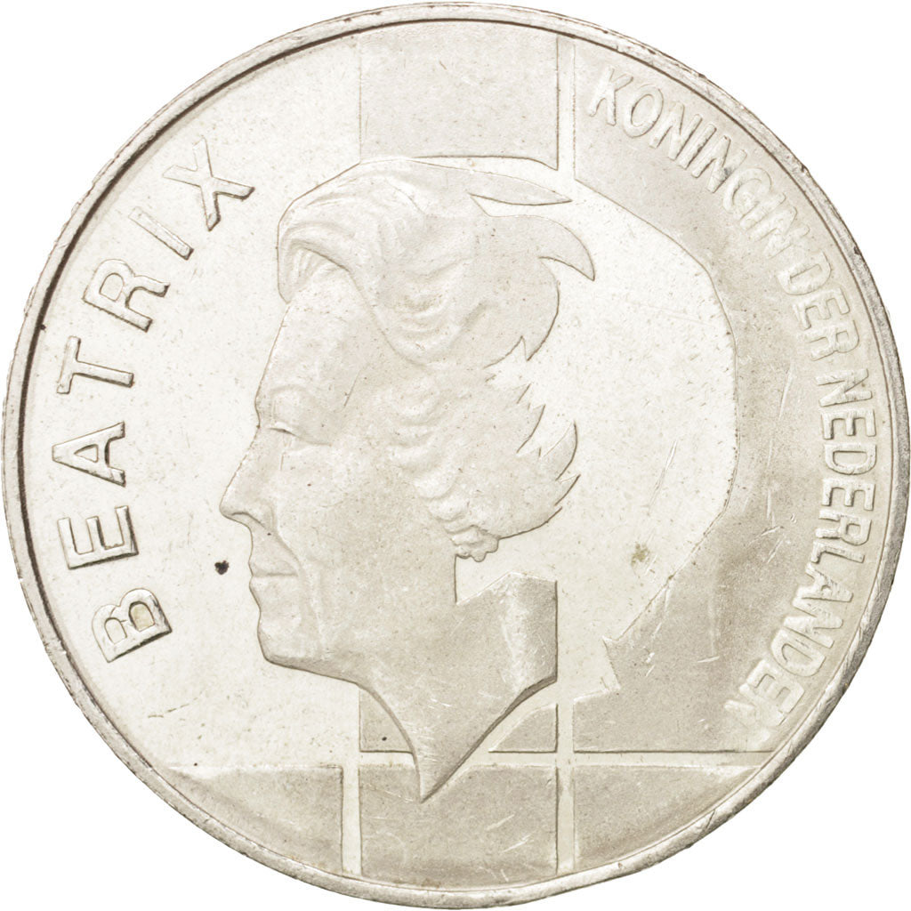 Netherlands, Beatrix, 10 Gulden, 1994, AU(55-58), Silver, KM:216
