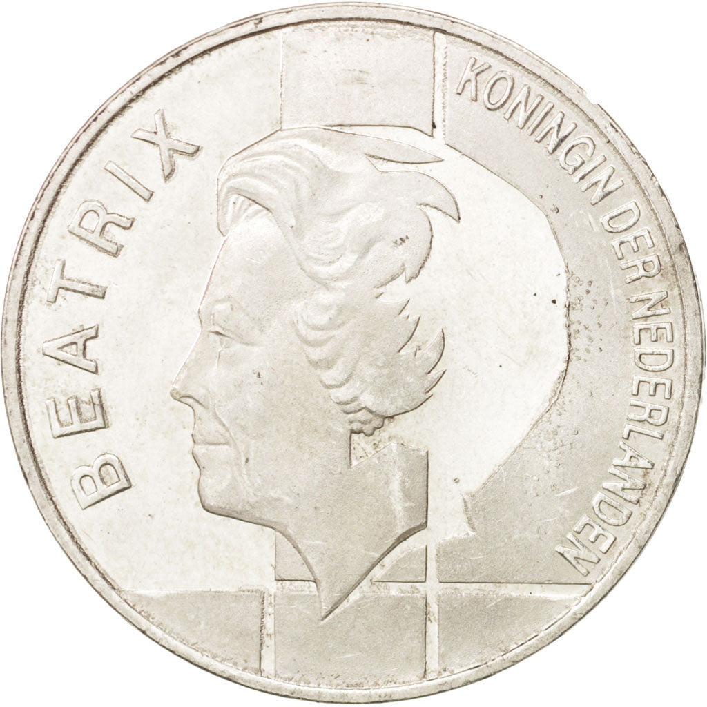 Netherlands, Beatrix, 10 Gulden, 1994, AU(55-58), Silver, KM:216