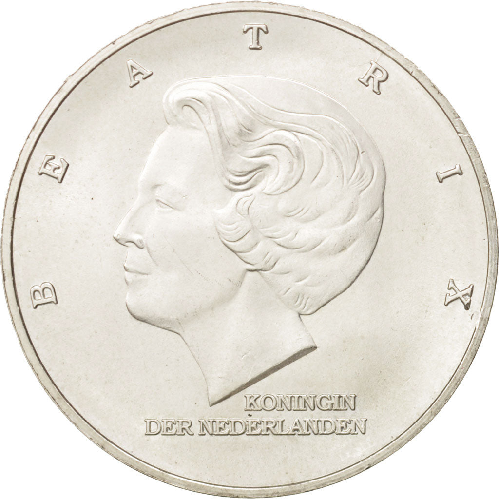Netherlands, Beatrix, 10 Gulden, 1997, MS(60-62), Silver, KM:224
