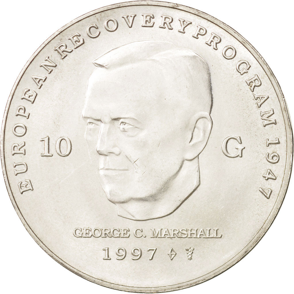 Netherlands, Beatrix, 10 Gulden, 1997, MS(60-62), Silver, KM:224