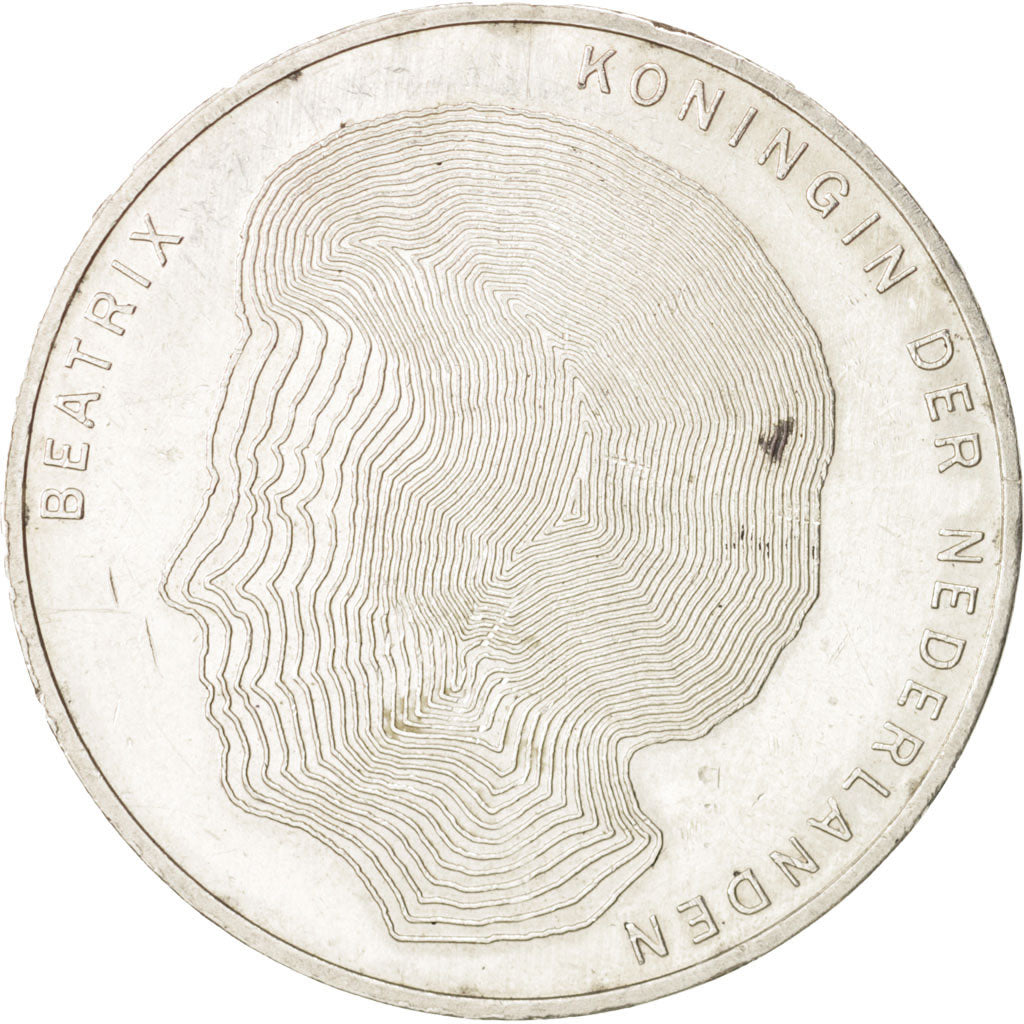 Netherlands, Beatrix, 50 Gulden, 1990, AU(55-58), Silver, KM:214