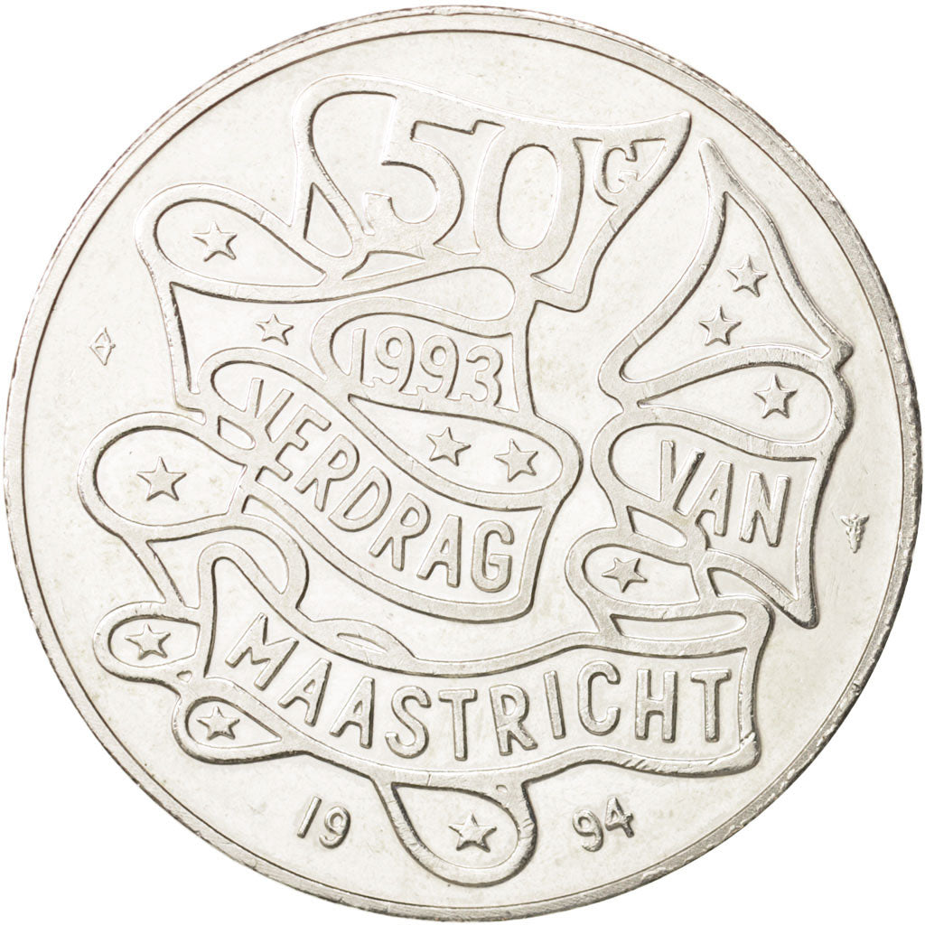 Netherlands, Beatrix, 50 Gulden, 1994, MS(63), Silver, KM:217