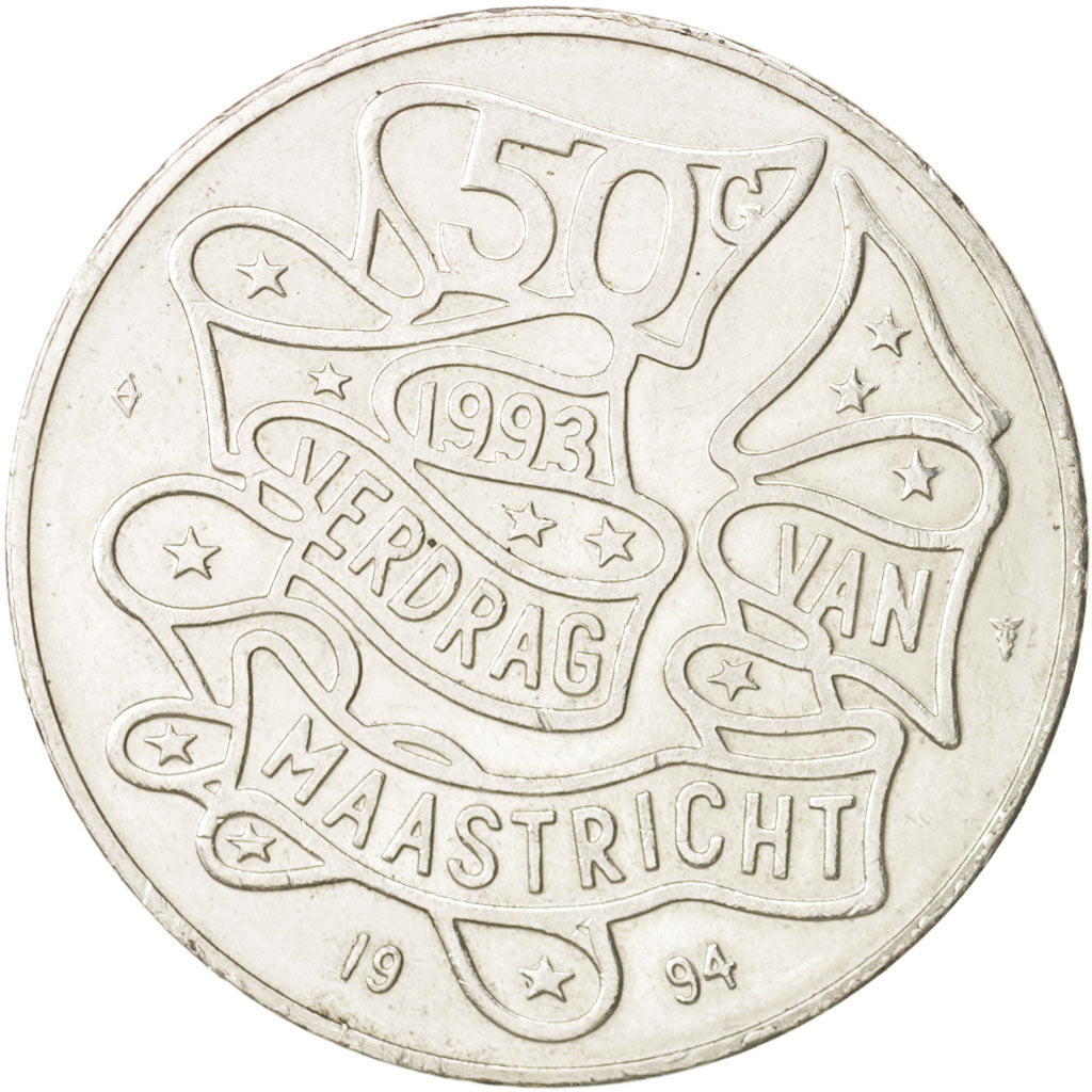 Coin, Netherlands, Beatrix, 50 Gulden, 1994, AU(55-58), Silver, KM:217
