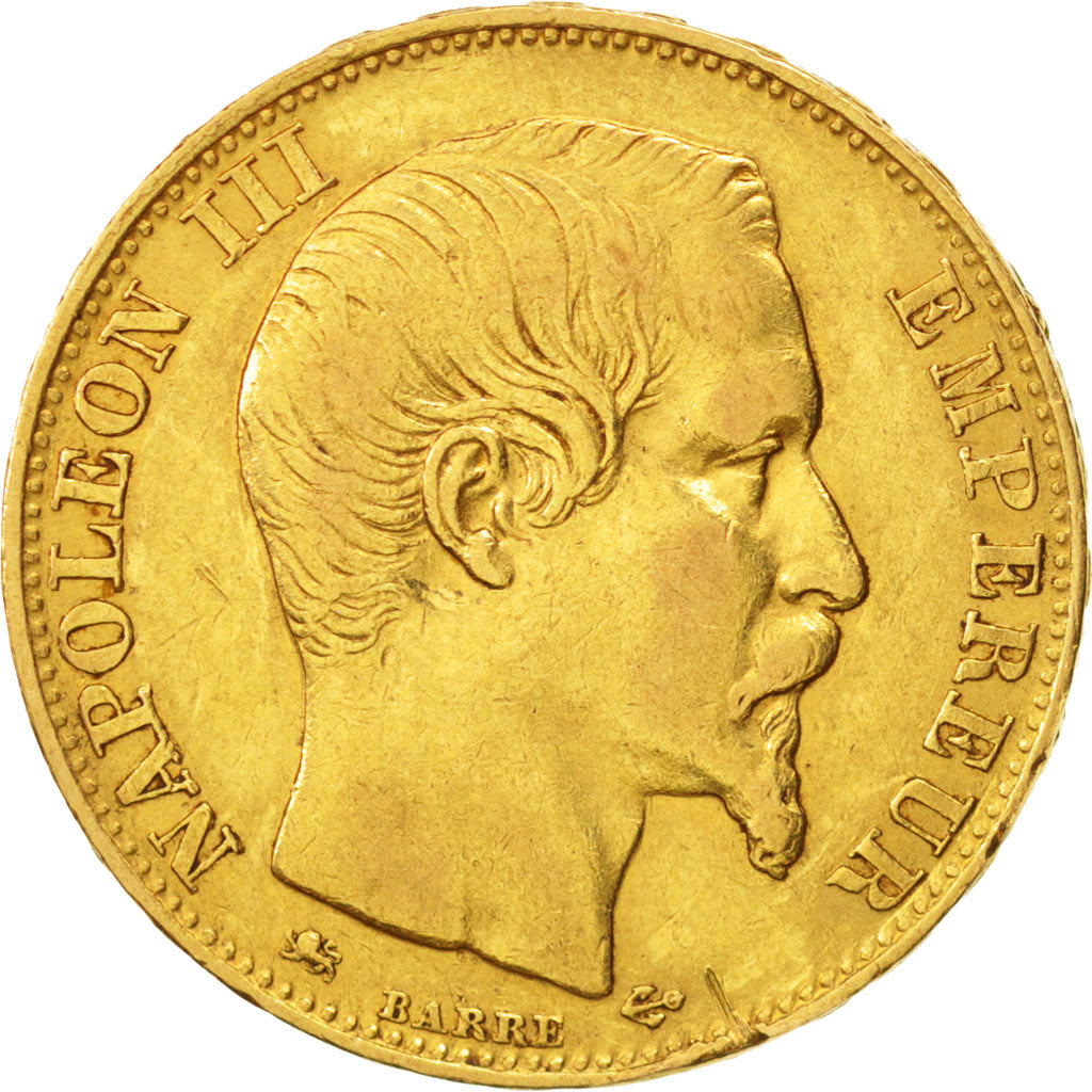 Monnaie, France, Napoleon III, Napoléon III, 20 Francs, 1855, Lyon, TTB, Or