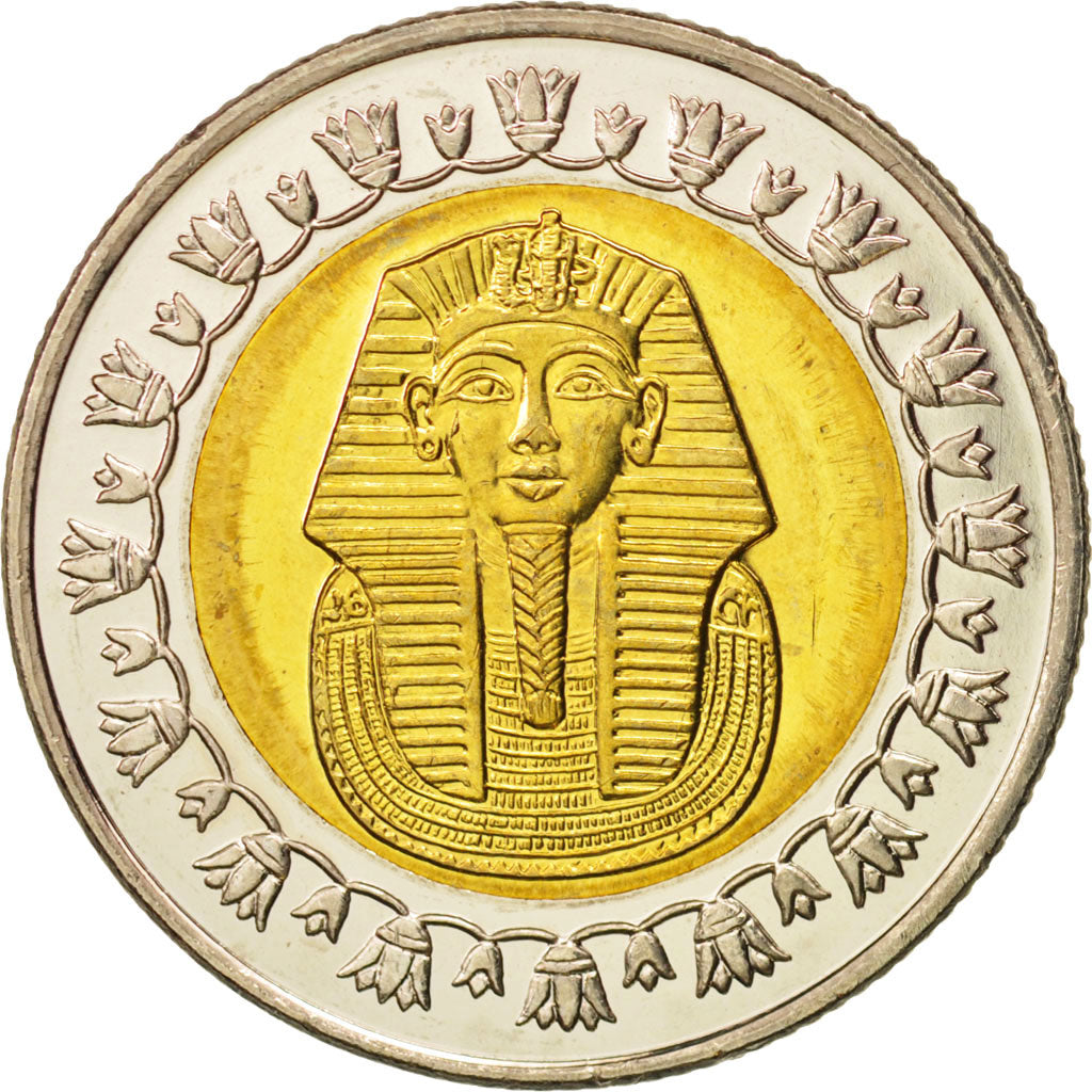 Egypt, Pound, 2008, Cairo, MS(64), Bi-Metallic, KM:940a