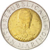San Marino, 500 Lire, 1999, Rome, MS(60-62), Bi-Metallic, KM:394