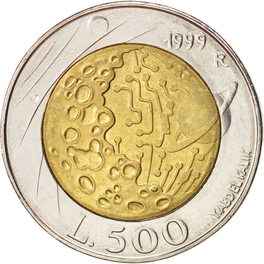 San Marino, 500 Lire, 1999, Rome, MS(60-62), Bi-Metallic, KM:394