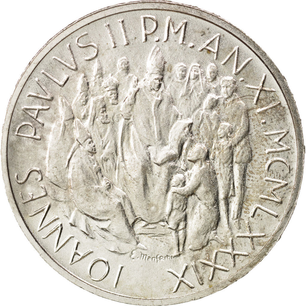 Vatikanstadt, John Paul II, 1000 Lire, 1989, AU(55-58), Silver, KM:219