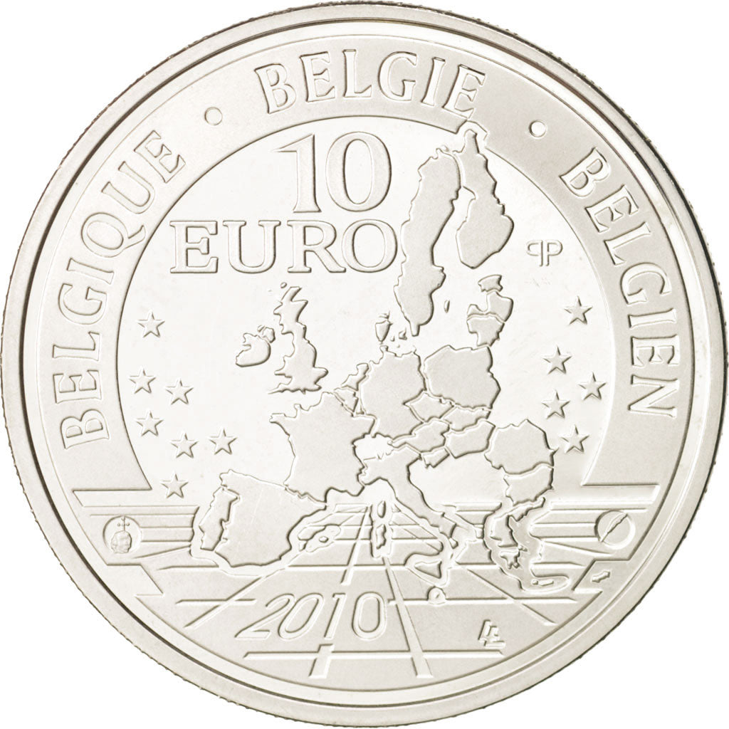 Belgium, 10 Euro, 2010, MS(64), Silver, KM:290
