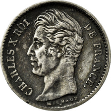Coin, France, Charles X, 1/4 Franc, 1828, Paris, AU(50-53), Silver, Gadoury:353