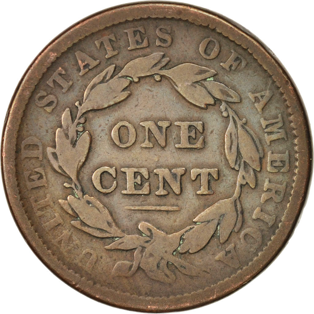 Coin, United States, Coronet Cent, Cent, 1838, U.S. Mint, Philadelphia
