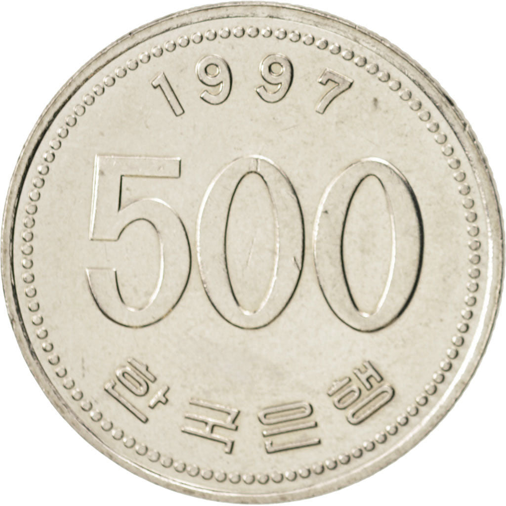 KOREA-SOUTH, 500 Won, 1997, MS(63), Copper-nickel, KM:27